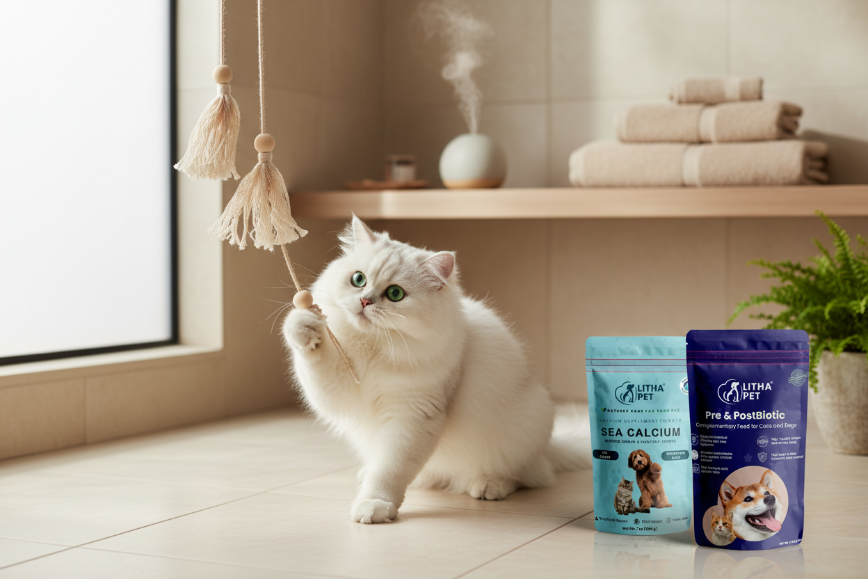 Beyaz Oyuncu Kedi Banner