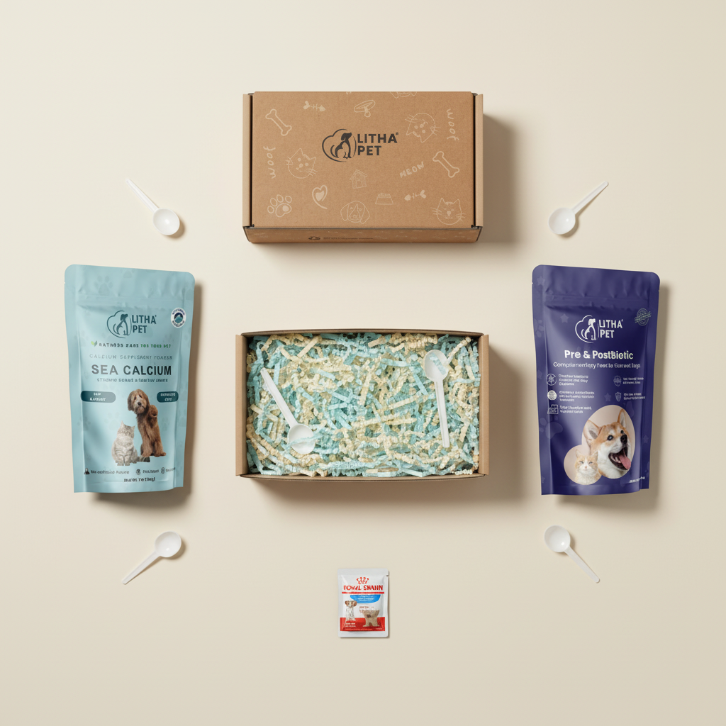 Flat lay - Tek minicik Royal Canin, orijinal kutu