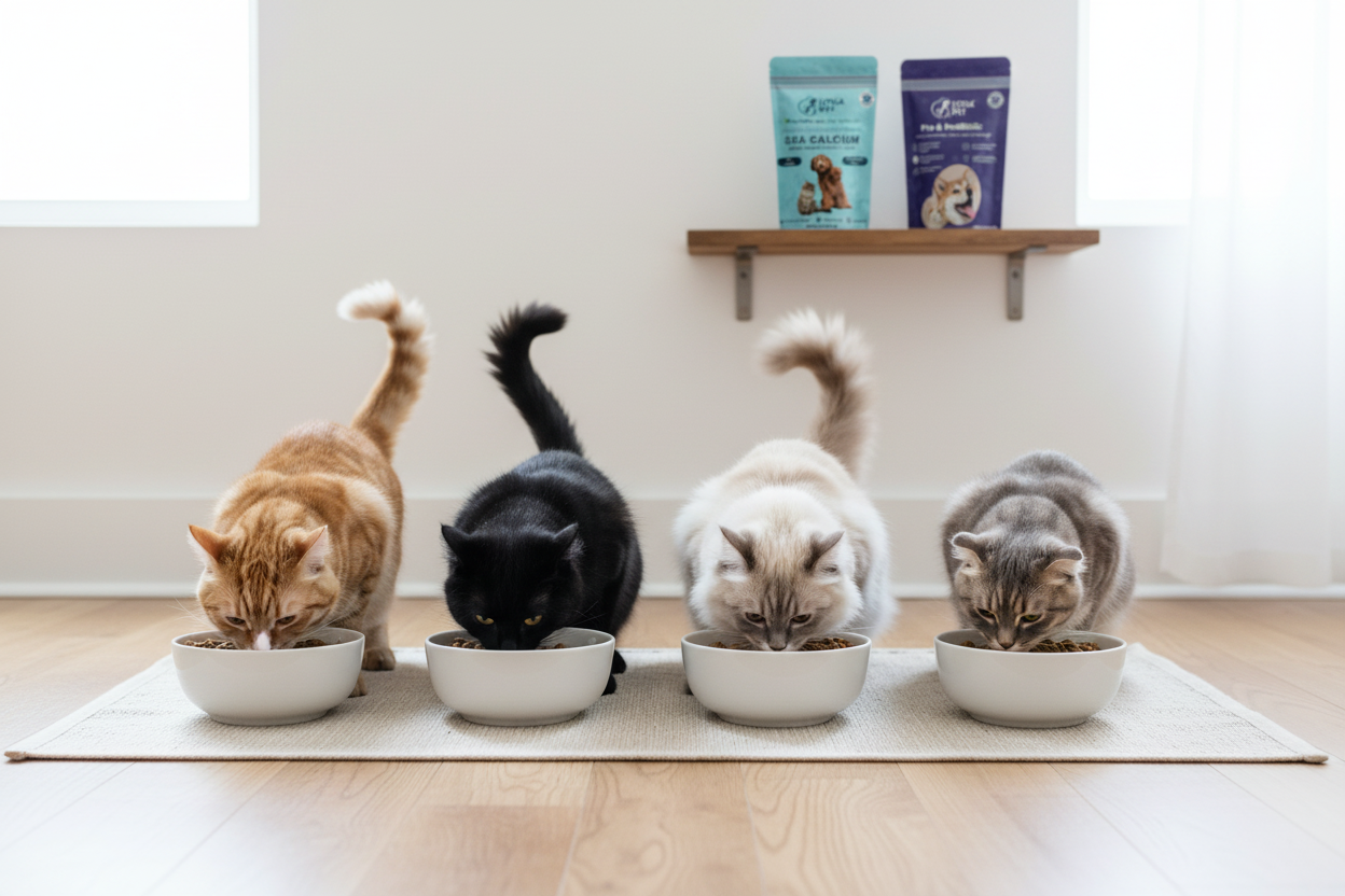 Mutlu Kediler Yemek Zamanı - Sea Calcium ve Pre & Postbiotic
